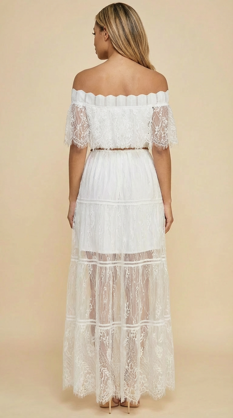 Ivory Allure Lace Maxi Dress